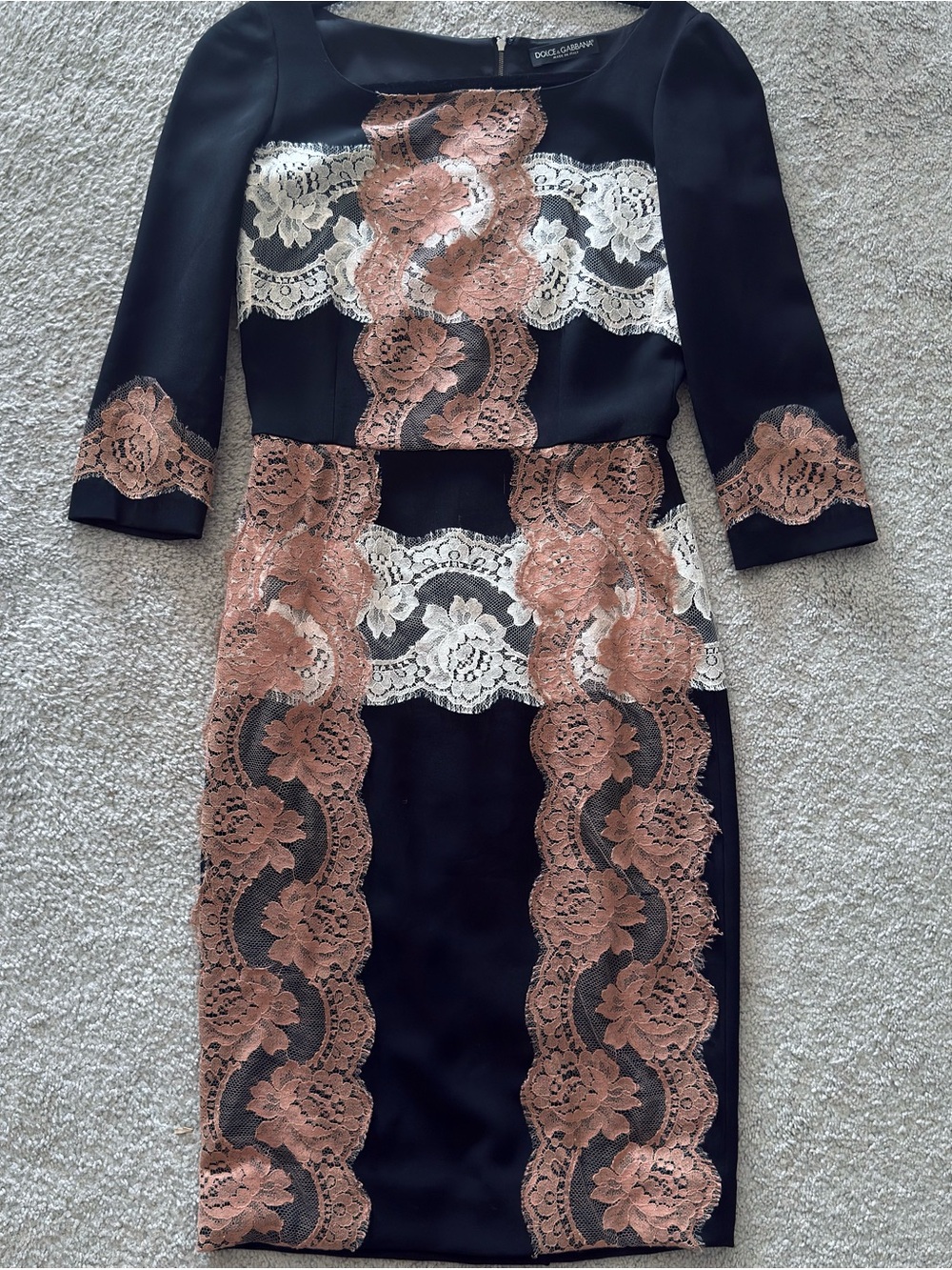 Dolce & Gabbana Lace-paneled Knee-length dress.